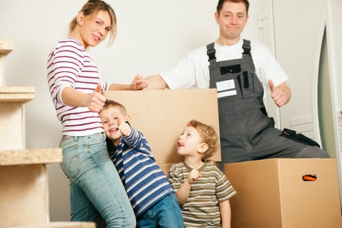 Packed student belongings ready for storage in Swisscottage